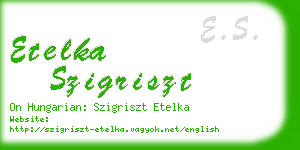 etelka szigriszt business card